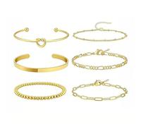 XFSRG Set de Pulseras Mujer en Capas Pulsera de Moda con Cadenas Pulseras Apilables Joyería Versátil para el Día a Día Vacaciones y Fiestas