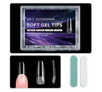 XFSRG Set De Tips Para Uñas Artificiales Transparentes De Gel Suave Diseño Elegante Para Manicura Profesional Y Pedicura (Ataúd)