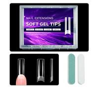 XFSRG Set De Tips Para Uñas Artificiales Transparentes De Gel Suave Diseño Elegante Para Manicura Profesional Y Pedicura (Rechteckig)