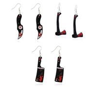 XFSRG Set Pendientes de Halloween para Mujer con Pendientes de Cuchillos Joyería Colgante Terrorífica para Fiesta Disfraz o Decoración Temática (Negro)