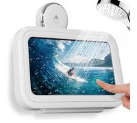 XFSRG Soporte Impermeable para teléfono de Ducha,Ventosa con Rotación 360º Teléfono De Ducha Funda Cellulare Ajustable para Smartphone Baño Inodoro Cocina (Blanco)