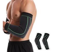 XFSRG Soporte Para El Codo Con Diseño Deportivo Codera Epicondilitis Hombre Muñequera Antebrazo Ajustable Para Deporte Coderas Gym Spandex(Negro, Verde, S)