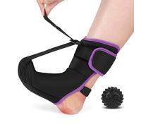 XFSRG Soporte Plantar Arco con Férula para Fascitis Plantar y Bola de Masaje Tobillera Ajustable Ideal para Uso Diario y Nocturno(Negro Púrpura, S)
