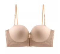 XFSRG Sujetador Bandeau Invisible Mujer Top Sin Costuras con Tirantes Desmontables, Tejido Suave Transpirable, Antideslizante, Ideal para Vestidos de Fiesta, Boda, Noche Elegante