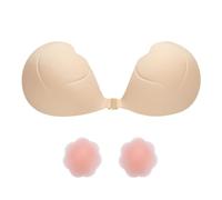 XFSRG Sujetador Invisible Adhesivo Push Up Mujer Sostén Cómodo Reutilizable Sujetadores Sin EspaldaTirantesde Encaje Reutilizable Silicona con 2 Pares Cubrepezones