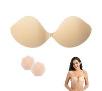 XFSRG Sujetador Invisible sin Tirantes Push-Up Tape Stickers Push Up Adhesivo Sin Espalda Tirantes Reutilizablede Siliconapara Vestidos NocheGraduacióN y Boda（Blanco，A）