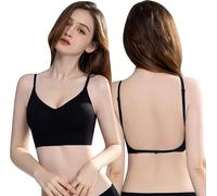 XFSRG Sujetadores Mujer sin Aros Espalda Baja en Forma de U Cómodo Soporte Moda Sujetador para Uso Diario(L)