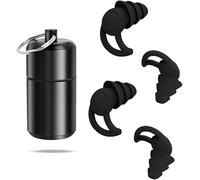 Xfsrg Tapones Para Los Oídos De Silicona Reutilizables Con Estuche De Aluminio Reducción De Ruido Cómodos Y Suaves Perfectos Para Dormir Estudiar Trabajar Y Viajar (Black)