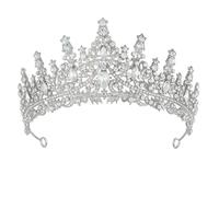 XFSRG Tiara Mujer de Novia con Pedrería Elegante Corona Adorno Brillante para el Cabello para Banquetes Cumpleaños y Bodas