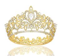 XFSRG Tiara Mujers Diamantes de Imitación Brillantes Corona Princesa Destellos Elegante Adecuado para Cumpleaños Fiesta Boda