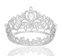 XFSRG Tiara Mujers Diamantes de Imitación Brillantes Corona Princesa Destellos Elegante Adecuado para Cumpleaños Fiesta Boda