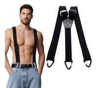 XFSRG Tirantes Para Pantalones Hombre De Calidad Tirantes Hombre Para Trabajo Casual Y Formal (3 Hebillas Negras)