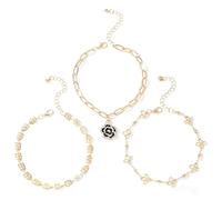 XFSRG Tobillera Mujer Cadena Colgantes Pulsera Tobillo Ajustable Joyería Elegante Set Moda Verano Fiesta Playa Diario Regalo Accesorio Chic