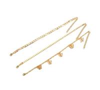 XFSRG Tobillera Pulsera Mujer Chapadas en Oro de 14 Quilates Tobillera Multicapa Resistente al Agua Elegante y Veraniega Joya Perfecta para Playa y Uso Diario
