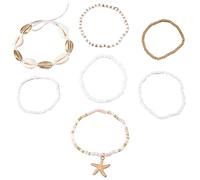 XFSRG Tobillera Pulsera Mujer con Conchas y Estrella de Mar Pulseras Tobilleras de Verano Bisutería Mujer Bohemia Accesorios de Playa para Mujeres y Chicas (7 piezas)