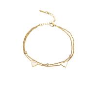 XFSRG Tobillera Pulsera Mujer Doble Capa Diseño Corazón Love Joyas Ajustable Cadena Delicada Tobilleras Pulseras Accesorios Elegantes para Pie Tobillo (3)