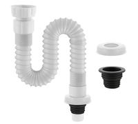 XFSRG Tubo Flexible de Desagüe Lavabo Extensible 0,32-0,78 m Conexiones 41/32 mm Incluye Tapa Decorativa y Junta Estanca Apto para Baño y Cocina
