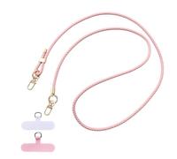 XFSRG Universal Ajustable Teléfono Cordón, Lanyard con 2 almohadillas Correa trenzada resistente multifunción para Ciclismo Viajes(K4722 Rosa)