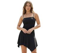 XFSRG Vestido Tirantes Mujer Verano Asimétrico Corto Elegante Vestidos de Fiesta Coctel Ajustado Casual Vestido Verano Tirantes Finos Ropa para Eventos Especiales Celebraciones