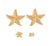 XFSRG XFSRG 4 Piezas Pendientes Mujer Estrella de Mar Elegante Pendiente de Moda Vacaciones de Verano en la Playa Boho Joyería de Moda HipoalergéNica para Todas las Ocasiones (Oro 1)