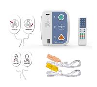 XFT Desfibrilador de Entrenamiento para DEA con Control Remoto, Español e Inglés, Simulador para Formación en SVB, 10 Escenarios de Práctica para Cursos de Primeros Auxilios, XFT-120C+