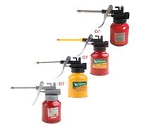 XFUYI 1 Pieza de aceitera de 250 ml con Boquilla para Pulgar para Taller, aceitera de Metal Rojo