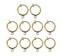 XFUYI 10 Pendientes de aro con Clip para Mujer, niña y Adolescente, de latón Plateado y Dorado, para Orejas sin perforar.