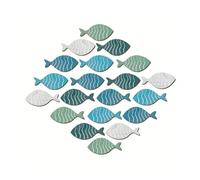 XFUYI 20 Piezas de decoración de Pared de Peces de Madera, Arte de Peces de Madera mediterráneos, Colgantes, Decoraciones costeras de Playa, casa del Lago