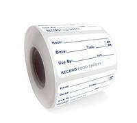 XFUYI 500 Piezas Etiquetas de Alimentos solubles Pegatinas de Alimentos solubles Almacenamiento de Seguridad de Alimentos o contenedores de plástico de Metal de Vidrio Hoja de Cobre
