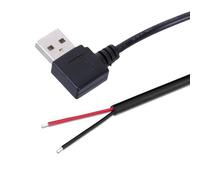 XFUYI Cable de alimentación de 30 cm/100 cm/200 cm, 22 AWG, USB Macho, 2 Pines, Cable pelado, Cable de Carga de 5 V, Cable de extensión para Ventilador de luz LED.
