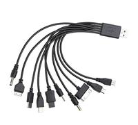 XFUYI Cable USB a teléfono Celular con múltiples enchufes, Cable USB 10 en 1 para teléfono Inteligente, Cable de 20 cm/7,87 Pulgadas