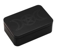 XFUYI Caja de Metal Rectangular para Guardar Cartas de Tarot, Estuche para Guardar Joyas, Estuche para Guardar Cartas vacías