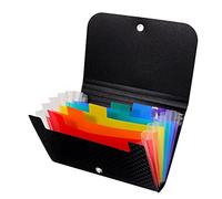 XFUYI Carpeta de Recibos de Cartera pequeña Carpeta de acordeón Archivo de 7 Capas y 13 Capas para Estuche Impermeable con índice Autoadhesivo Café