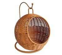 XFUYI Hamaca Colgante con Forma de Cesta de ratán de imitación para Gatos, Espacios pequeños, cómoda, para Interiores y Exteriores