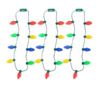 XFUYI - Juego de 3 Collares navideños con Luces LED, Juego de Collares navideños iluminados, Decoraciones Festivas para Fiestas