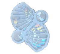 XFUYI Molde de Silicona para Pendientes de Conchas Marinas holográficas, moldes de fundición de Resina epoxi de Cristal, Molde para Colgante de Adorno de Oreja para