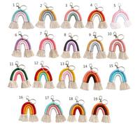 XFUYI Precioso Llavero con Colgante de arcoíris Tejido para Cadena, llaveros, Bolsos, Coche, joyería para Actividades al Aire Libre.