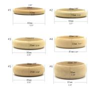 XFUYI Pulsera Redonda de Madera Natural sin Tratar, 6 Piezas, 68 mm (2,68"), para Hacer Joyas, Regalos Hechos a Mano.