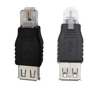 XFUYI USB2.0 USB-A Hembra a RJ11 2 Pines 6P2C Macho Ethernet Conector de teléfono Adaptador de PVC