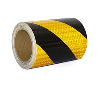 XFXIA Cinta Reflectante Adhesiva Amarilla y Negra 15CM*10M, Tira Reflectante Adhesiva Res Istente Al Aguapegatinas Reflectantes Cinta De Seguridad Autoadhesiva para Coche Camión Remolque Camper