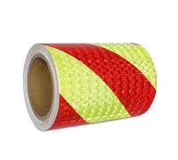 XFXIA Cinta Reflectante Adhesiva Roja y Amarilla Tiras Reflectantes Adhesivas 15 cm x 20 m Impermeable Cinta Reflectante para Vehículos, Coches, Remolques, Exteriores