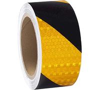 XFXIA Cinta reflectante amarilla y negra, 10 mx5 cm, cinta reflectante impermeable, cinta autoadhesiva de advertencia, cinta de seguridad, remolques, exteriores