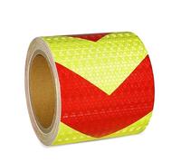 XFXIA Cinta reflectante roja y amarilla, 10 m x 10 cm, resistente al agua, cinta reflectante autoadhesiva, cinta de advertencia de seguridad para vehículos, coches, remolques, barcos