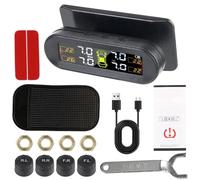 XFYESL Medidor Digital de Presión de Neumáticos Sensor de Sistema de monitoreo de presión de neumáticos con Soporte Giratorio USB, Monitor de presión de neumáticos para Digital, 4 sensores externos