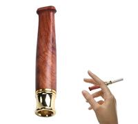 XFYKSTT Boquilla Cigarrillo, Boquilla Cigarrillo de Madera, Boquilla de cigarrillos, filtro de enfriamiento de metal en el interior, compatible con cigarrillos regulares, Rojo