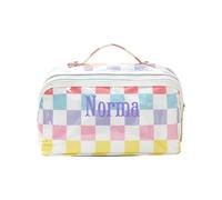 XFZDKJSD Bolsa de cosméticos impermeable bordada personalizada a rayas, bolsa de aseo impermeable, bolsa de maquillaje para dama de honor, Style-B, Portátil