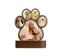 XFZDKJSD Lámpara de luz nocturna personalizada con foto de mascota, luz nocturna grabada personalizada con huella de perro, recuerdo de acrílico, decoración del hogar (3 colores)