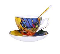 XFZJCHAP BBCBBZ Pintura de arte Tazas de café The Stary Night Sunflowers The Sower Irises Saint-Remy Coffee Tops (Argento)