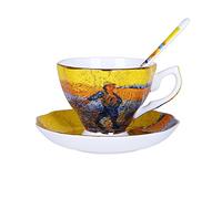 XFZJCHAP BBCBBZ Pintura de arte Tazas de café The Stary Night Sunflowers The Sower Irises Saint-Remy Coffee Tops (Argento)