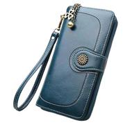 XFZJCHAP Billetera Femenina de Color Azul Largo Bolso Mujer billeteras con Cremallera Dama Monedas de muñeca de muñeca Boba de Bolsas de Monedas (Color: b, tamaño: 19 * 9 * 3.5cm)